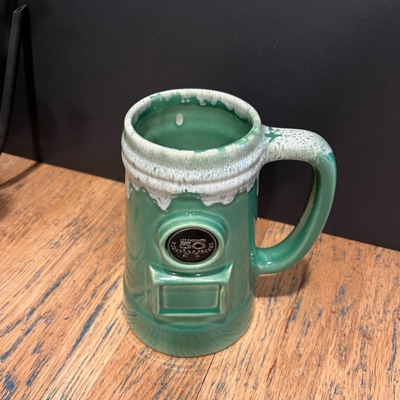 💚 Vintage Beer Stein – Beauceware Pottery – Labatt 50 – Green & White Drip Glaze - Picture 4 of 9